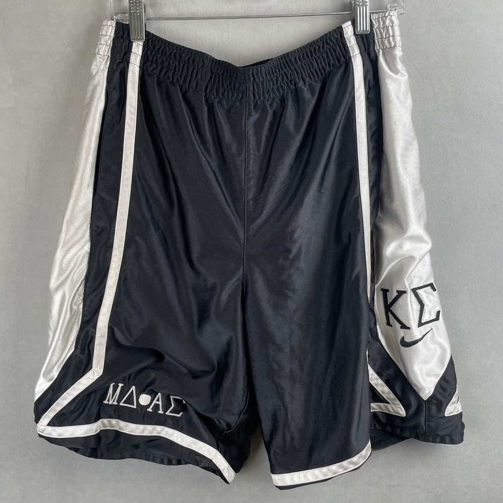 VTG Nike Mens Basketball Shorts Black Kappa Sigma Greek Y2K Custom Embroidery M